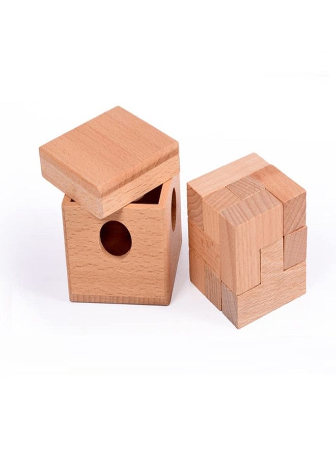 Cooplay Soma Cube Puzzle, 7pcs Wooden Assembly & Disentanglement Puzzle Snake Cube, 3D IQ Logical Brain Teaser Games, Fidget Stress Prop Gift for Adults - Image 1